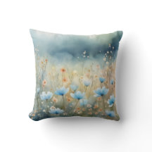 Meadow Dreams Soft Blue Wildflower Watercolor