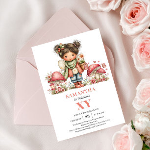 Meadow Fairy 7th Birthday Floral Party Invitation