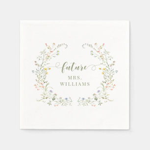 Meadow Field Wildflower Future Mrs Bridal Shower Napkin