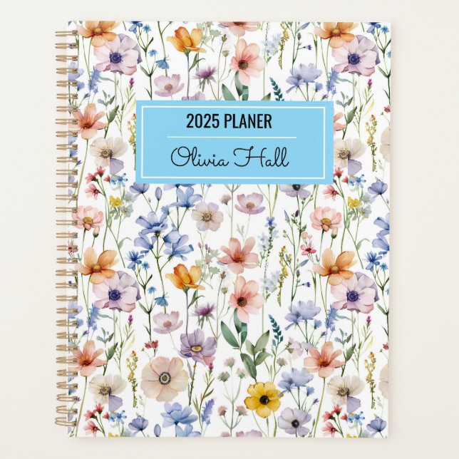 meadow floral Back to School Supplies Teachers Planner (Front)