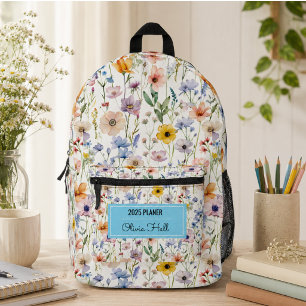 meadow floral Back to School Supplies Teachers Printed Backpack