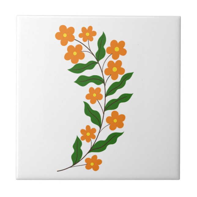 Meadow Floral design #10 Ceramic Tile (Front)