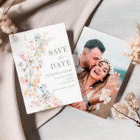 Meadow Floral Wreath Fall Save The Date Photo