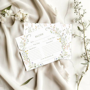 Meadow Flower Bridal Shower Recipe Card