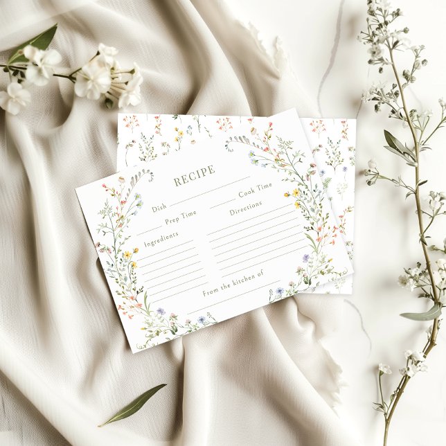 Meadow Flower Bridal Shower Recipe Card (Creator Uploaded)