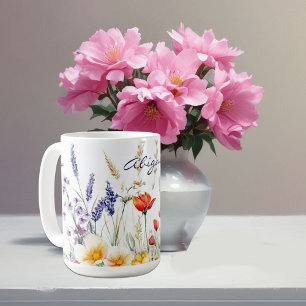 Meadow Flowers and Lavender Coffee Mug