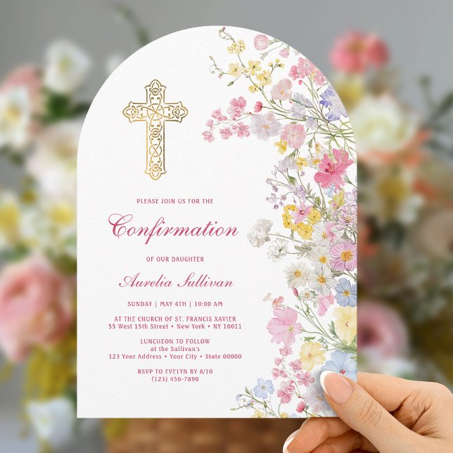 Meadow Flowers Arch Confirmation Invitation (Creator Uploaded)
