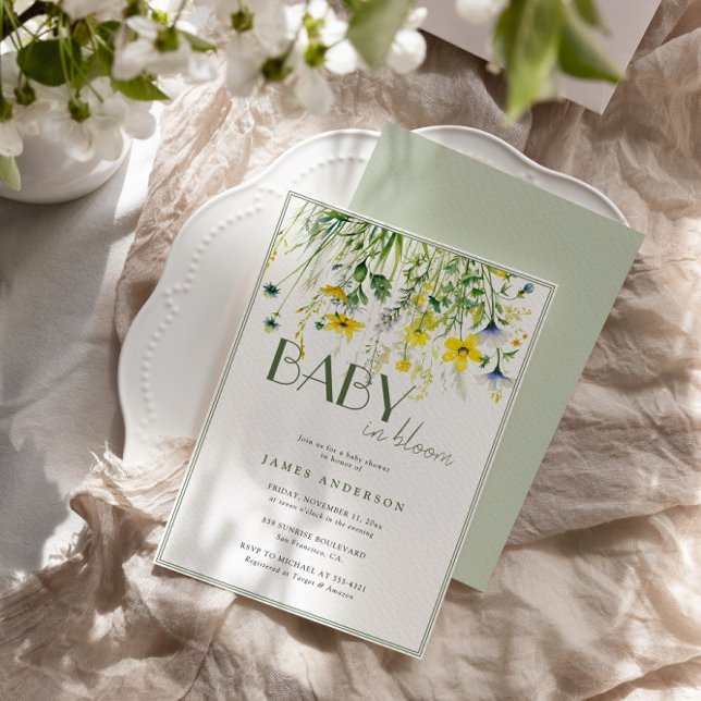 Meadow Flowers Baby In Bloom Baby Shower Invitation (Creator Uploaded)