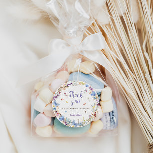 Meadow Flowers Baby Shower thank you Classic Round Sticker