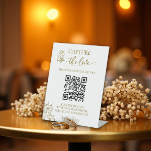 Meadow Flowers Capture the Love Wedding Pedestal Sign