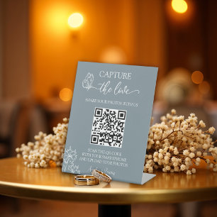 Meadow Flowers Capture the Love Wedding  Pedestal Sign