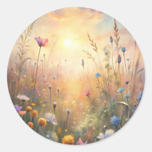 Meadow Flowers  Classic Round Sticker