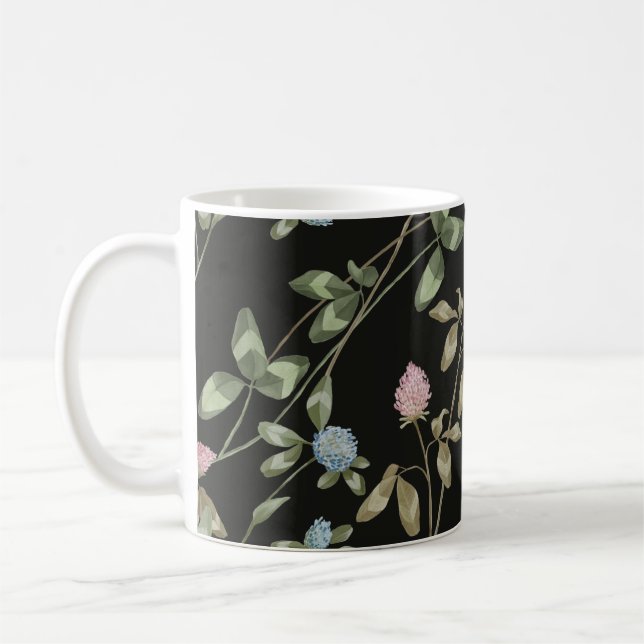 Meadow flowers clover prints country house  coffee mug (Left)