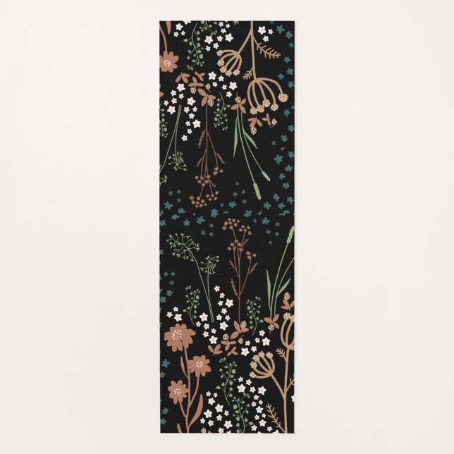 Meadow Flowers Dark Background Yoga Mat (Front)