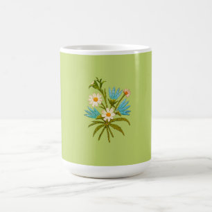 Meadow Flowers Embroidery – Botanical Fantasy Cozy Coffee Mug