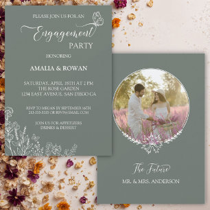Meadow Flowers Engagement Party Invitation