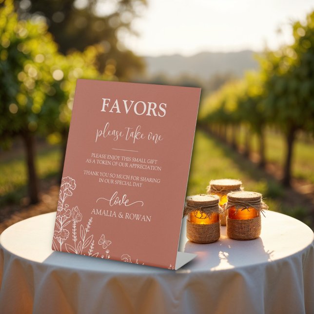 Meadow Flowers Favours Wedding Pedestal Sign (Creator Uploaded)