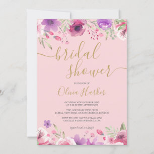 Meadow Flowers Floral Bridal Shower Invitation