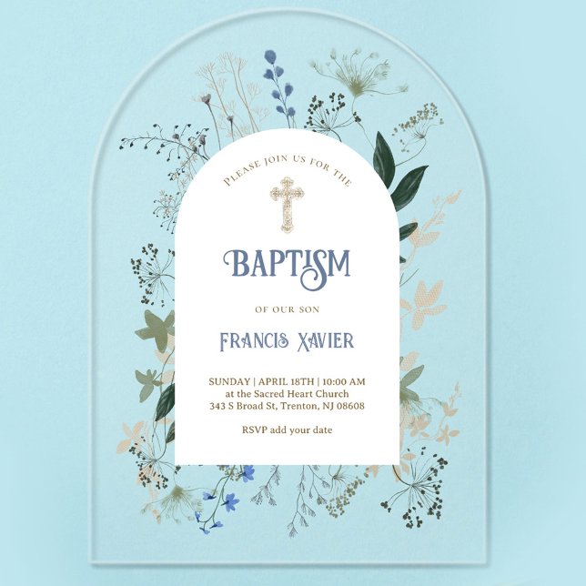meadow flowers frame Baptism Invitation (Creator Uploaded)