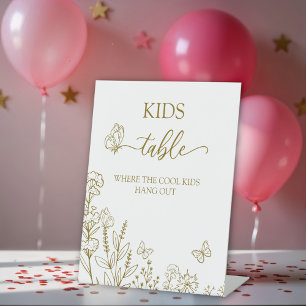 Meadow Flowers Kids Table Pedestal Sign