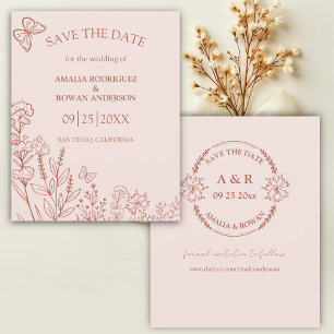 Meadow Flowers Misty Rose Budget Save the Date