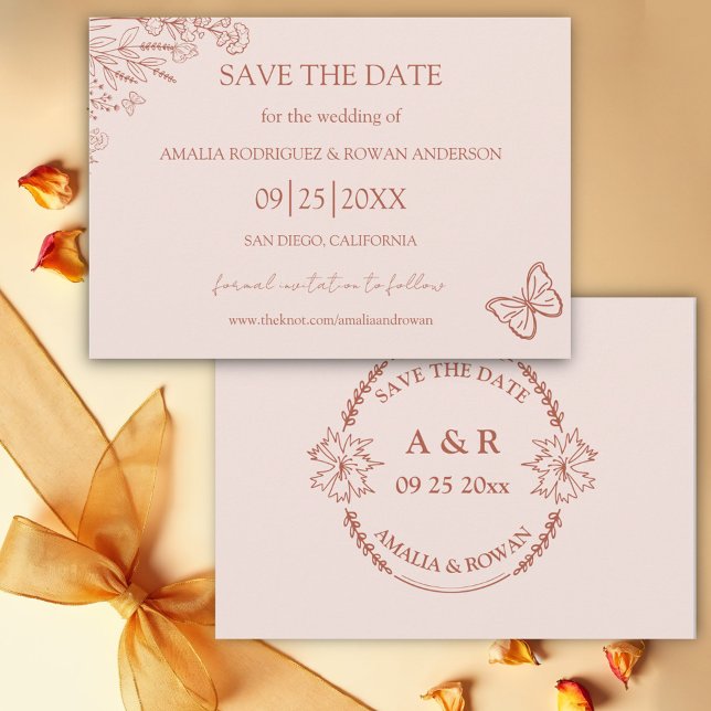 Meadow Flowers Misty Rose Save the Date  (Creator Uploaded)