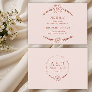 Meadow Flowers Misty Rose Wedding Reception Enclosure Card