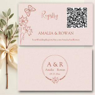 Meadow Flowers Misty Rose Wedding Registry Enclosure Card