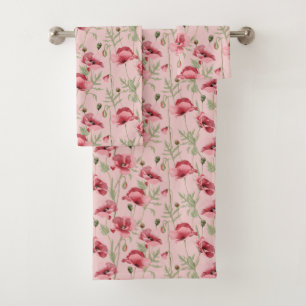 Meadow flowers prints country house bath towel set