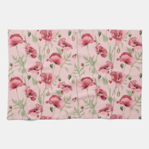 Meadow flowers prints country house tea towel