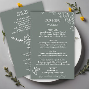 Meadow Flowers Sirocco Green Wedding Budget Menu