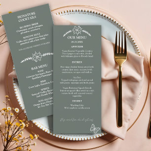 Meadow Flowers Sirocco Green Wedding Menu