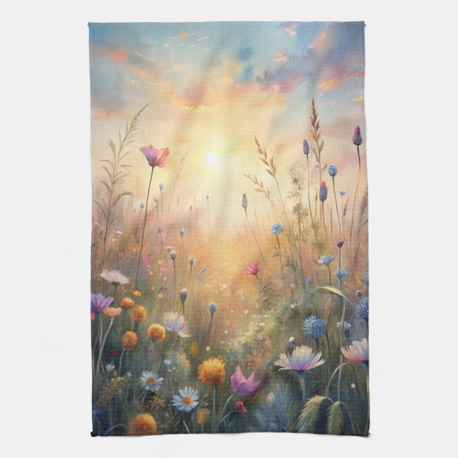 Meadow Flowers  Tea Towel (Vertical)