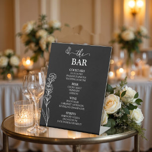 Meadow Flowers "The Bar" Wedding Pedestal Sign