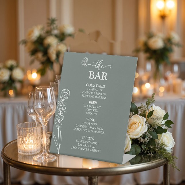 Meadow Flowers "The Bar" Wedding Pedestal Sign (Creator Uploaded)