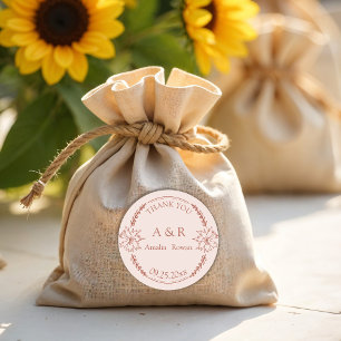 Meadow flowers Wedding Favor Thank You Classic Round Sticker