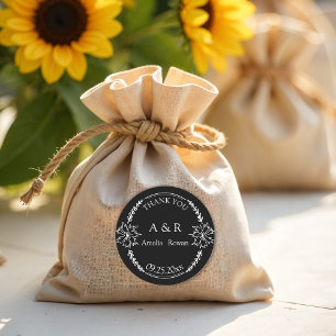 Meadow flowers Wedding Favour Thank You Classic Round Sticker