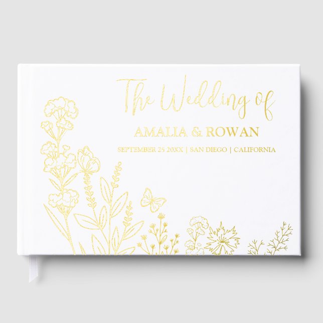 Meadow Flowers Wedding Guest Book (Front)
