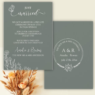 Meadow Flowers Wedding Just Married Invitation