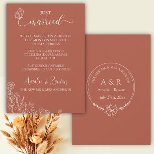 Meadow Flowers Wedding Just Married Invitation