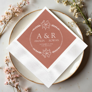 Meadow Flowers Wedding Monogram Names Napkin