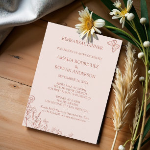 Meadow Flowers Wedding Rehearsal Dinner  Invitation