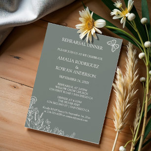 Meadow Flowers Wedding Rehearsal Dinner Invitation