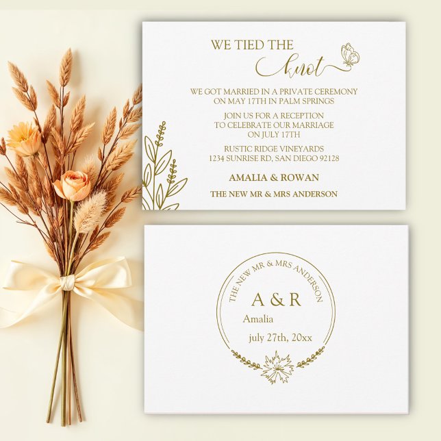 Meadow Flowers Wedding We Tied the Knot Invitation (Creator Uploaded)