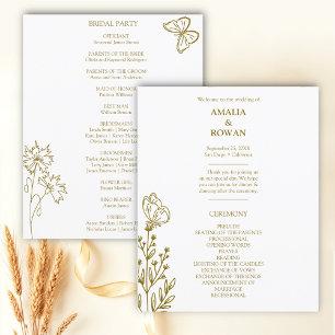 Meadow Flowers White-Gold Wedding Budget Program