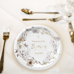 meadow flowers wreath Baptism Paper Plate<br><div class="desc">Baptism paper plates</div>