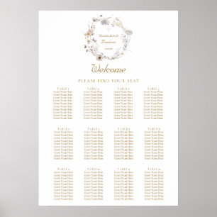 meadow flowers wreath design Baptism seating chart