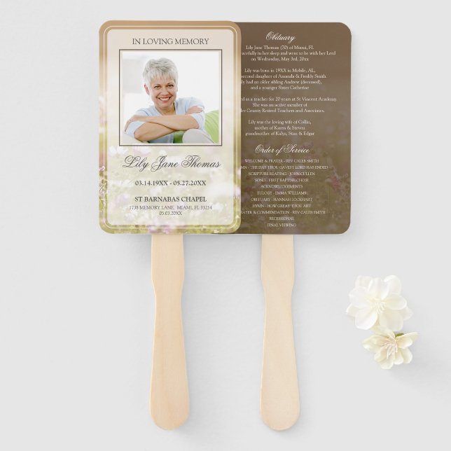 Meadow Funeral Program | In Loving Memory Hand Fan (Front and Back)
