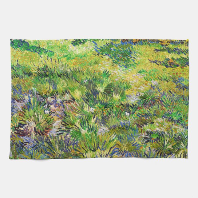 Meadow Garden Saint-Paul Hospital Vincent van Gogh Tea Towel (Horizontal)