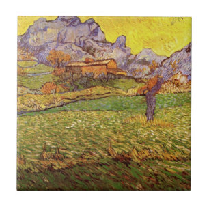 Meadow in Mountains by Vincent van Gogh Ceramic Tile